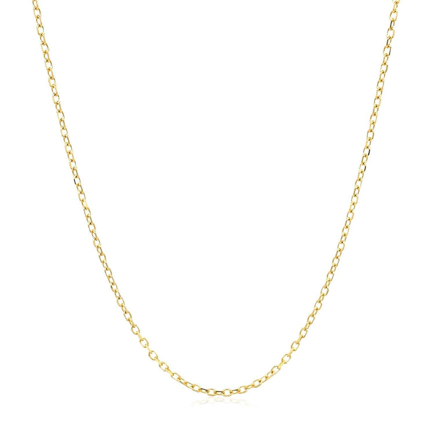 14k Yellow Gold Faceted Cable Link Chain 1.3mm - Ellie Belle