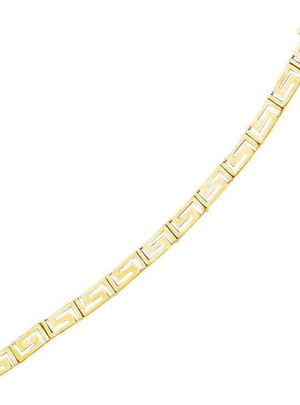 14k Yellow Gold Fancy Greek Key Motif Bracelet - Ellie Belle