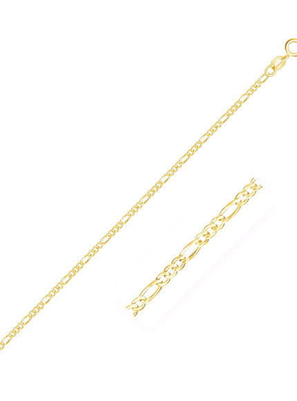 14k Yellow Gold Figaro Bracelet 1.5mm - Ellie Belle