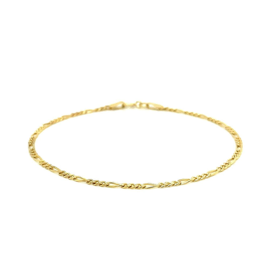 14k Yellow Gold Figaro Bracelet 1.5mm - Ellie Belle