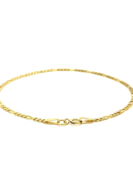 14k Yellow Gold Figaro Bracelet 1.5mm - Ellie Belle