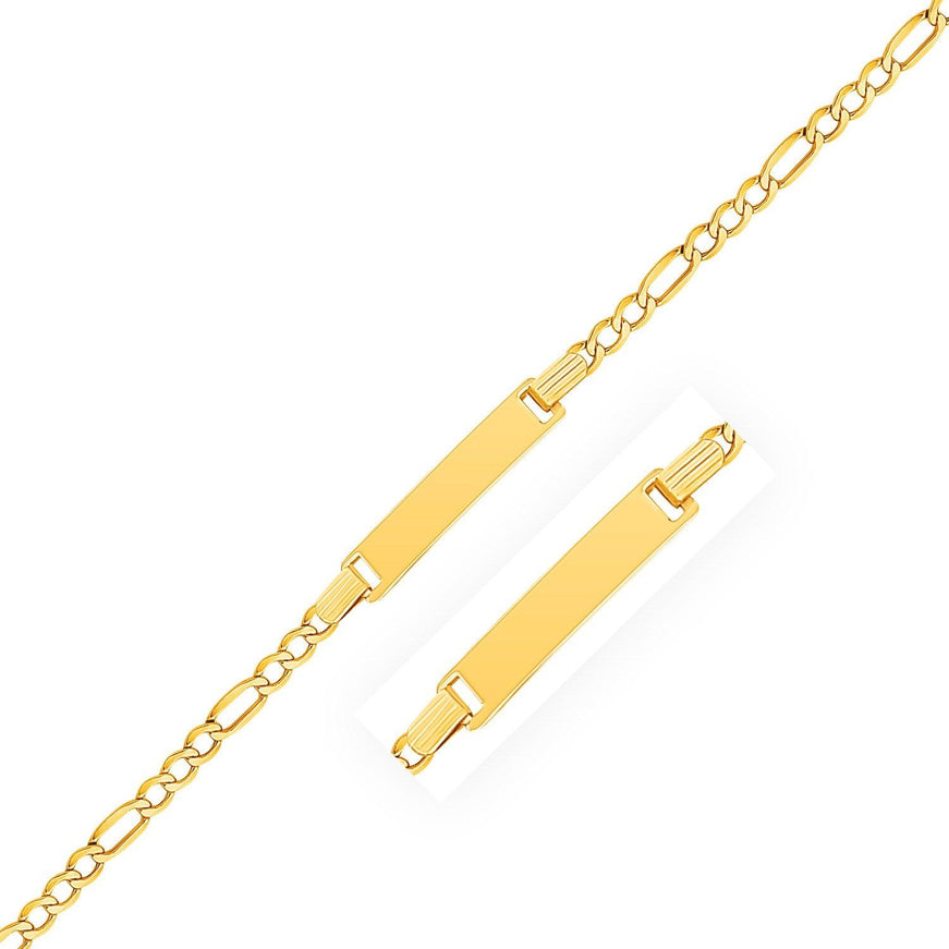 14k Yellow Gold Figaro Link Children's ID Bracelet - Ellie Belle