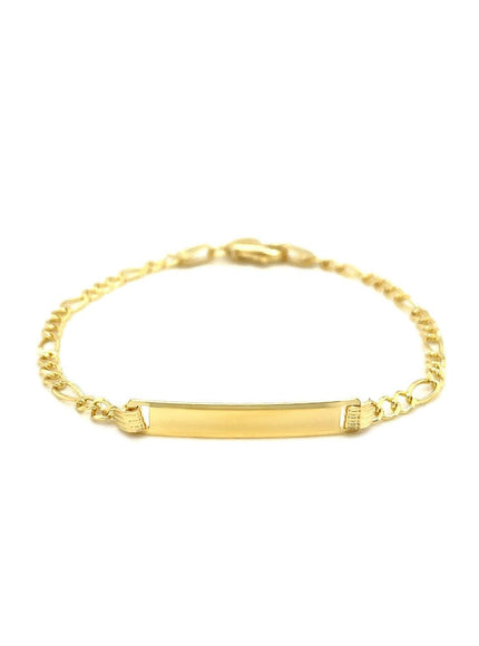 14k Yellow Gold Figaro Link Children's ID Bracelet - Ellie Belle