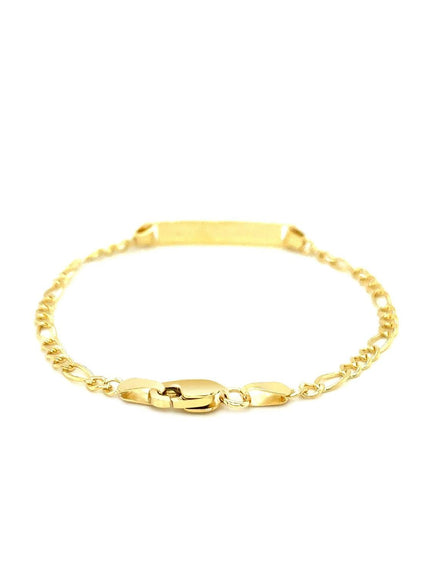 14k Yellow Gold Figaro Link Children's ID Bracelet - Ellie Belle