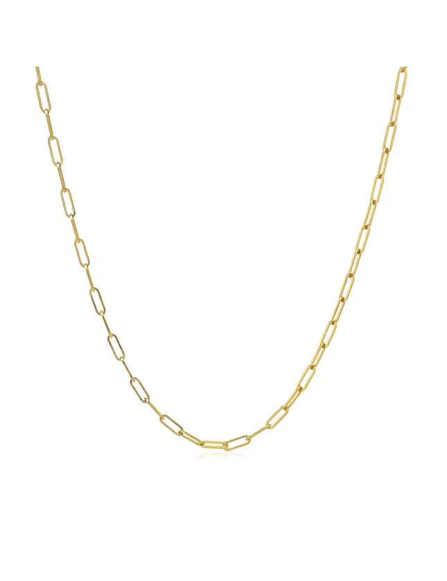 14K Yellow Gold Fine Paperclip Chain (1.5mm) - Ellie Belle