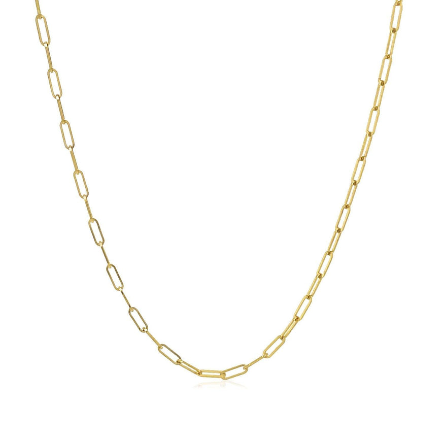 14K Yellow Gold Fine Paperclip Chain (1.5mm) - Ellie Belle