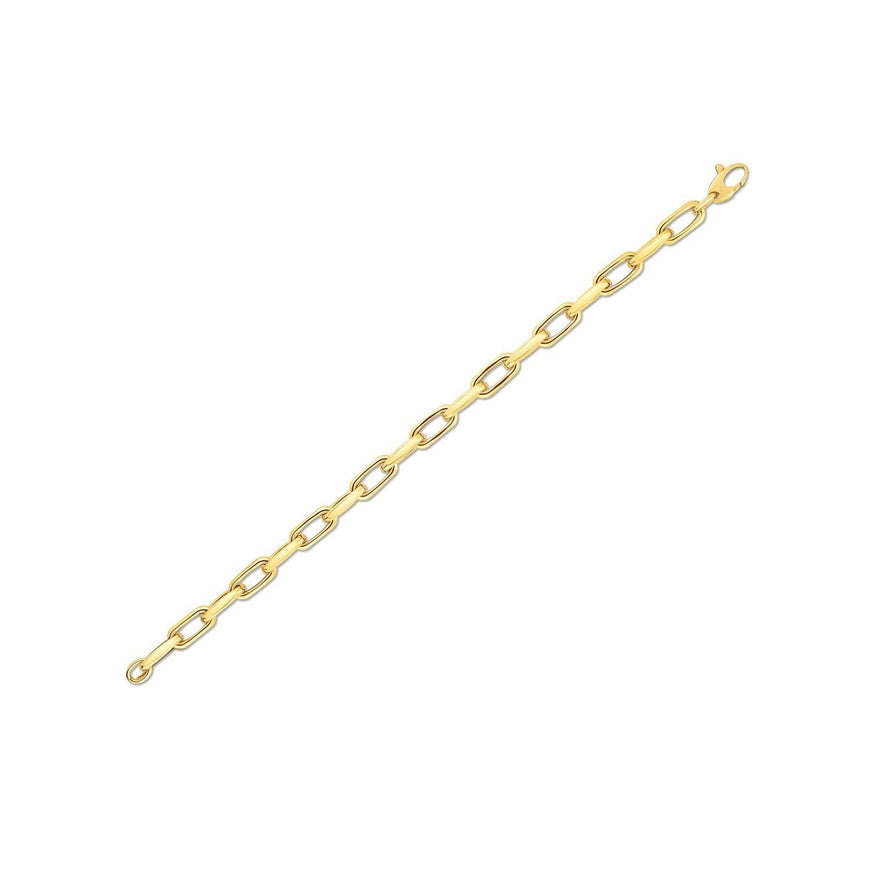 14k Yellow Gold French Cable Link Bracelet (6mm) - Ellie Belle