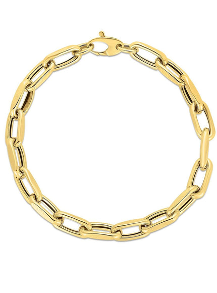 14k Yellow Gold French Cable Link Bracelet (6mm) - Ellie Belle