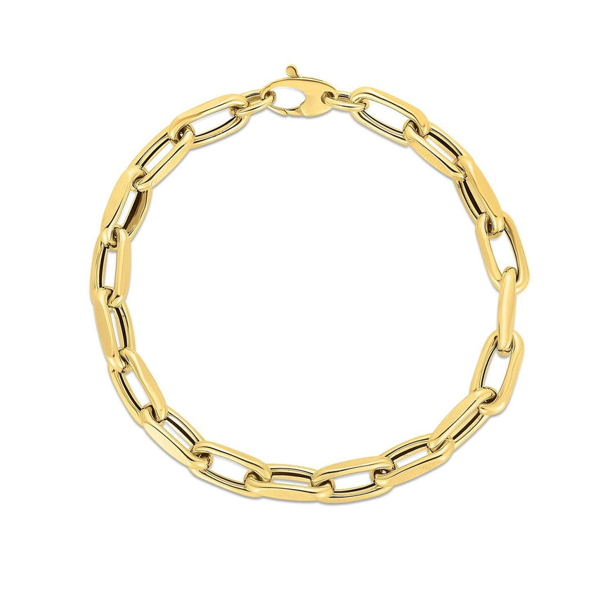 14k Yellow Gold French Cable Link Bracelet (6mm) - Ellie Belle