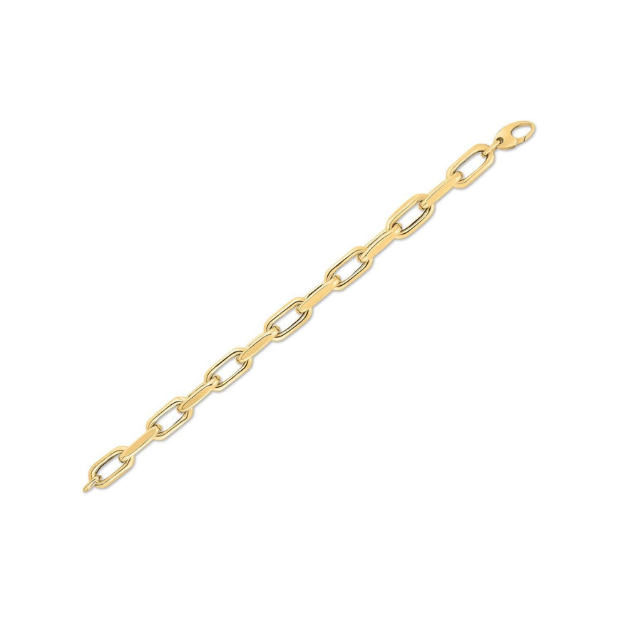 14k Yellow Gold French Cable Link Bracelet (9mm) - Ellie Belle