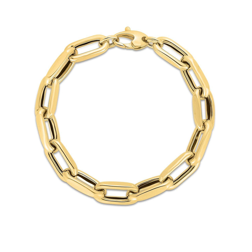 14k Yellow Gold French Cable Link Bracelet (9mm) - Ellie Belle