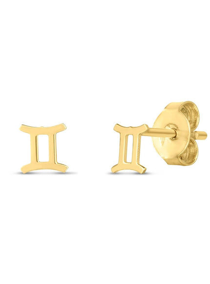 14K Yellow Gold Gemini Stud Earrings - Ellie Belle