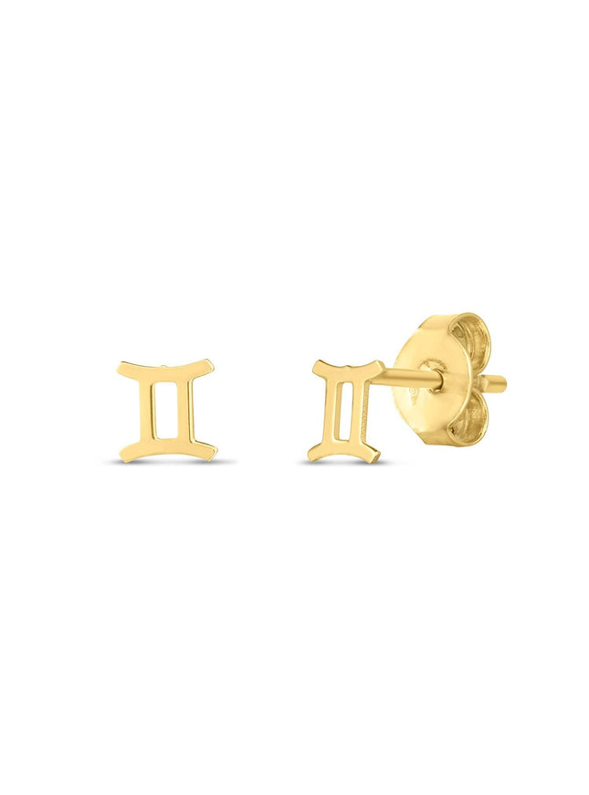 14K Yellow Gold Gemini Stud Earrings - Ellie Belle