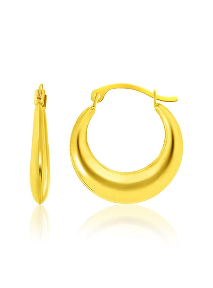 14k Yellow Gold Graduated Round Shape Hoop Earrings - Ellie Belle