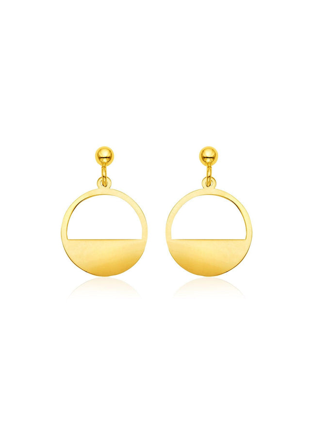14k Yellow Gold Half Open Circle Earrings - Ellie Belle
