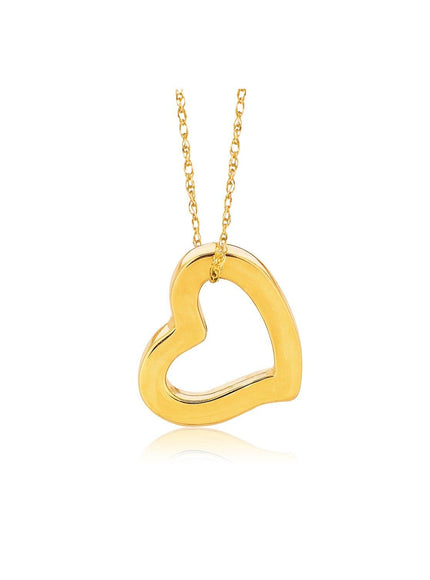 14k Yellow Gold Heart Pendant - Ellie Belle