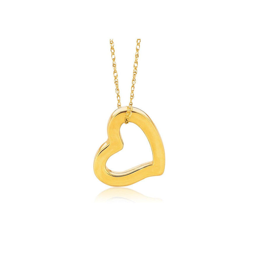 14k Yellow Gold Heart Pendant - Ellie Belle