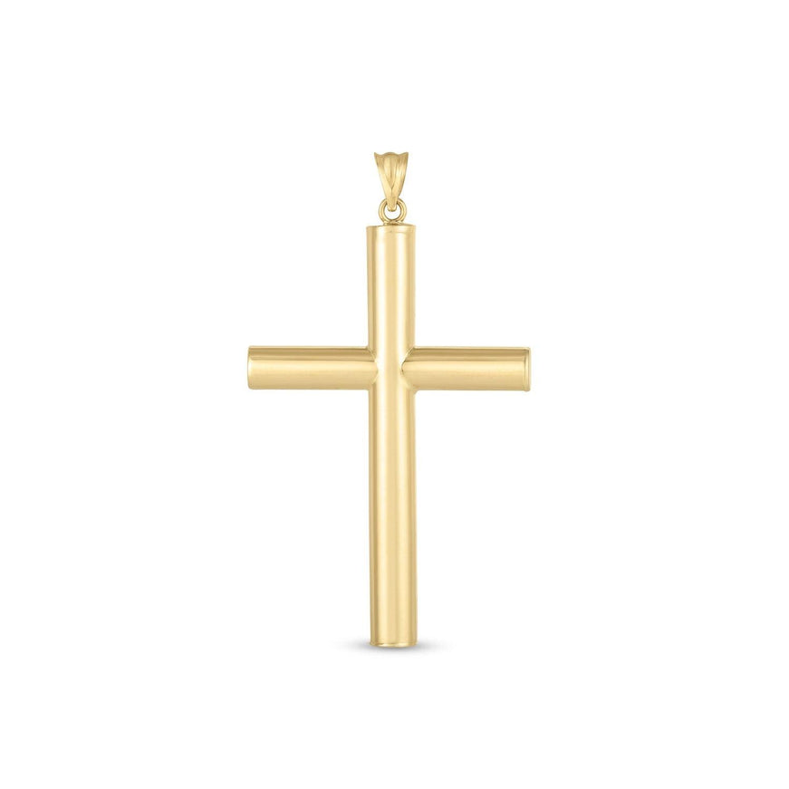 14k Yellow Gold High Polish Classic Cross Pendant - Ellie Belle