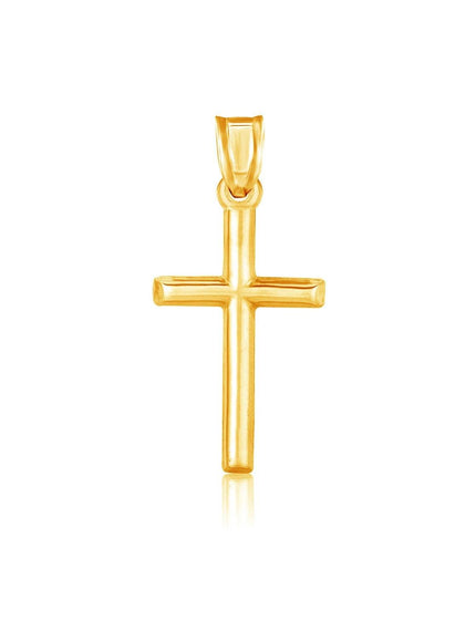 14k Yellow Gold High Polish Cross Pendant - Ellie Belle