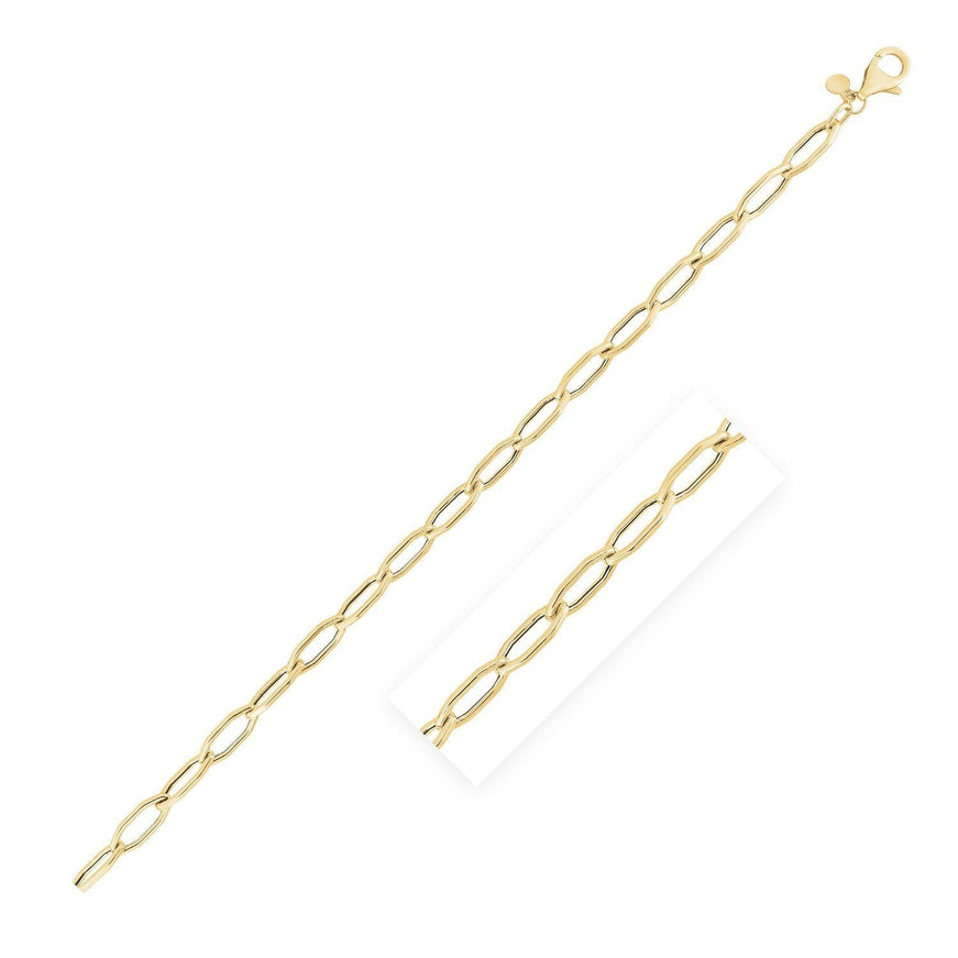 14k Yellow Gold High Polish Hexagon Link Bracelet (5.0mm) - Ellie Belle