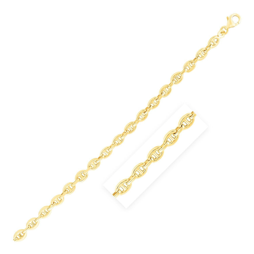 14k Yellow Gold High Polish Mariner Link Bracelet (5.4mm) - Ellie Belle