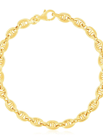 14k Yellow Gold High Polish Mariner Link Bracelet (5.4mm) - Ellie Belle