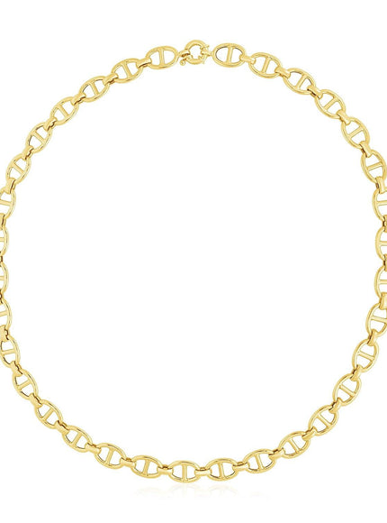 14k Yellow Gold High Polish Mariner Link Chain (8.8mm) - Ellie Belle