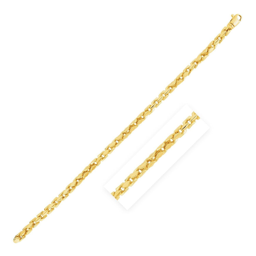 14k Yellow Gold High Polish Mens Fancy Box Bracelet (5.0mm) - Ellie Belle