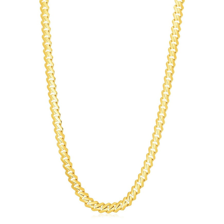 14k Yellow Gold High Polish Modern Lite Edge Chain (8.0mm) - Ellie Belle