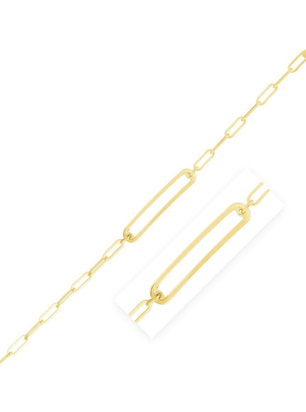 14k Yellow Gold High Polish Open Curved Paperclip Bracelet - Ellie Belle