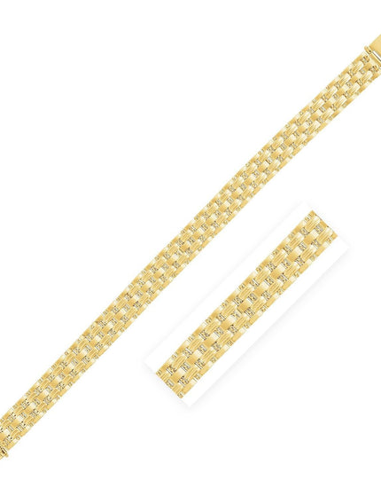 14k Yellow Gold High Polish Panther Link Bracelet (10.0mm) - Ellie Belle