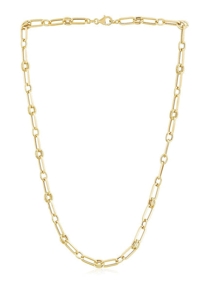 14k Yellow Gold High Polish Paperclip Rondel Link Chain (5.6mm) - Ellie Belle