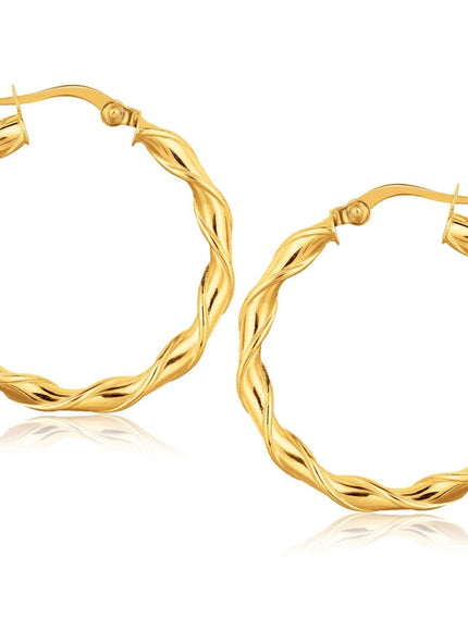 14k Yellow Gold Hoop Earrings (1 1/8 inch) - Ellie Belle