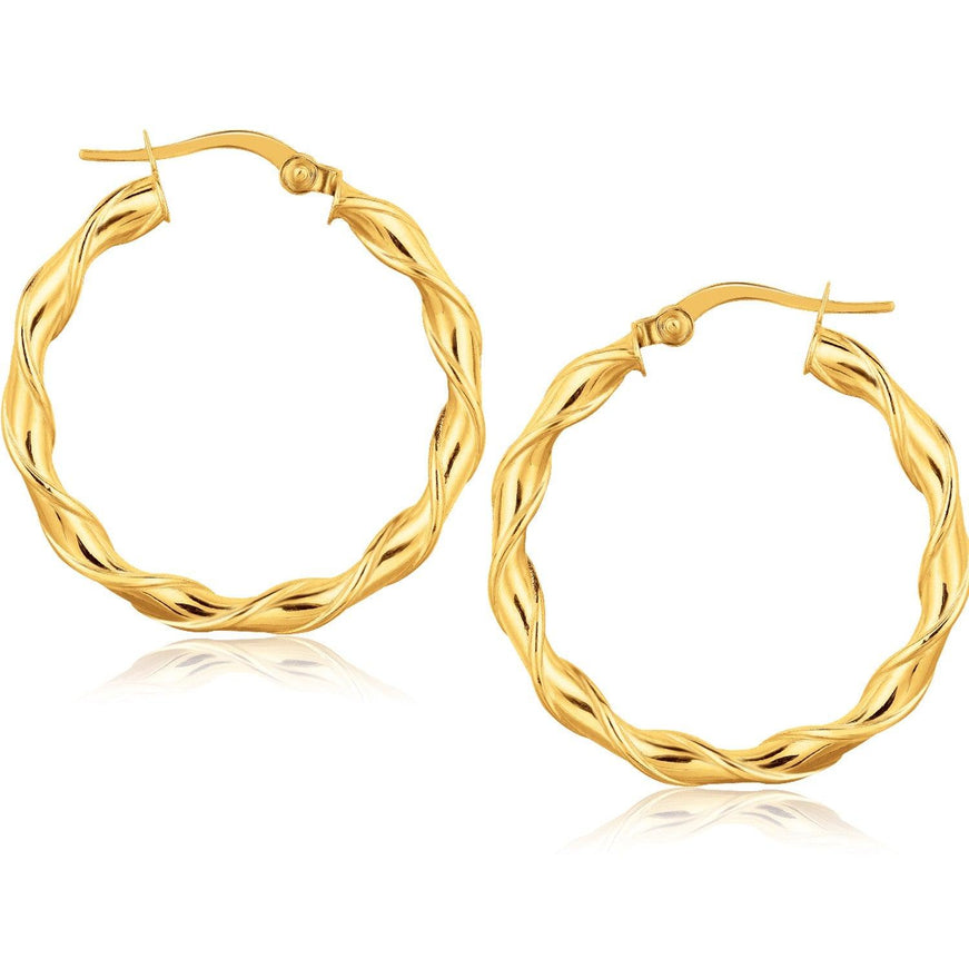 14k Yellow Gold Hoop Earrings (1 1/8 inch) - Ellie Belle