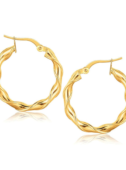 14k Yellow Gold Hoop Earrings (1 inch) - Ellie Belle