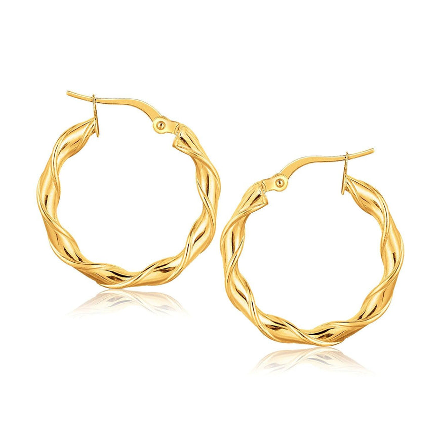 14k Yellow Gold Hoop Earrings (1 inch) - Ellie Belle