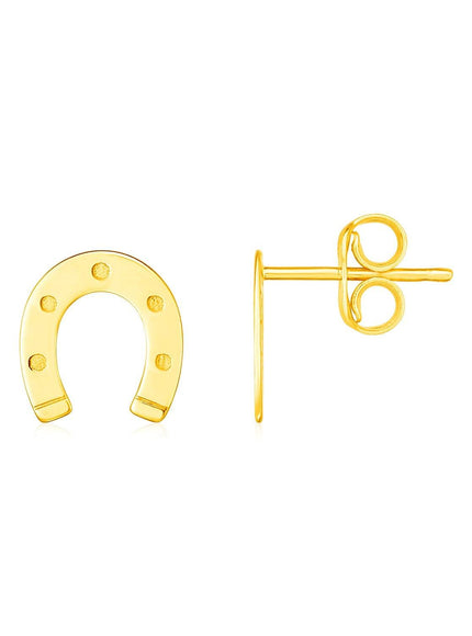 14K Yellow Gold Horseshoe Earrings - Ellie Belle