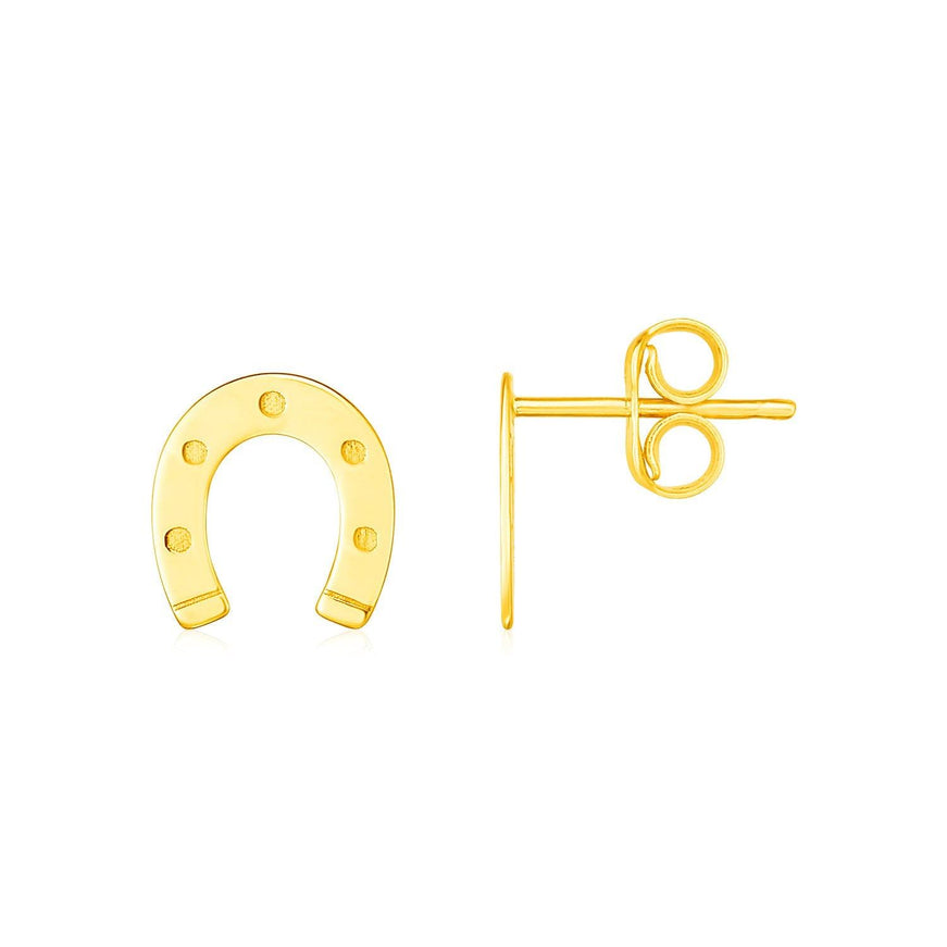 14K Yellow Gold Horseshoe Earrings - Ellie Belle