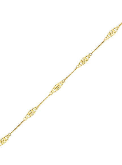 14k Yellow Gold Infinity Ankle Bracelet - Ellie Belle