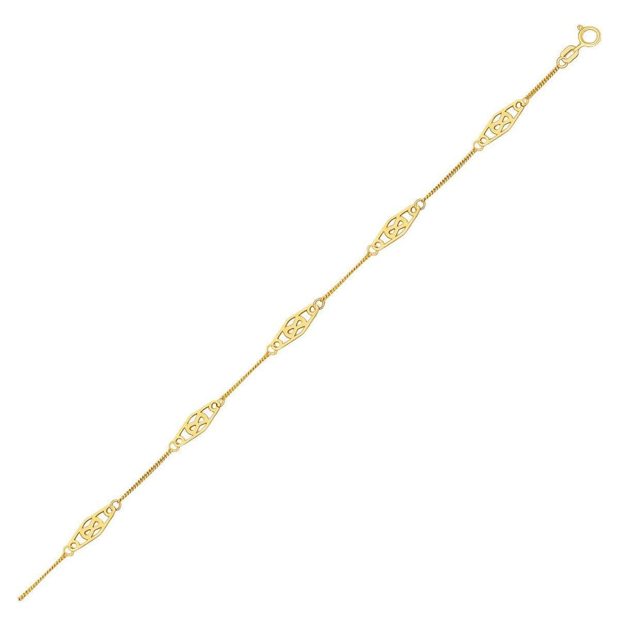 14k Yellow Gold Infinity Ankle Bracelet - Ellie Belle