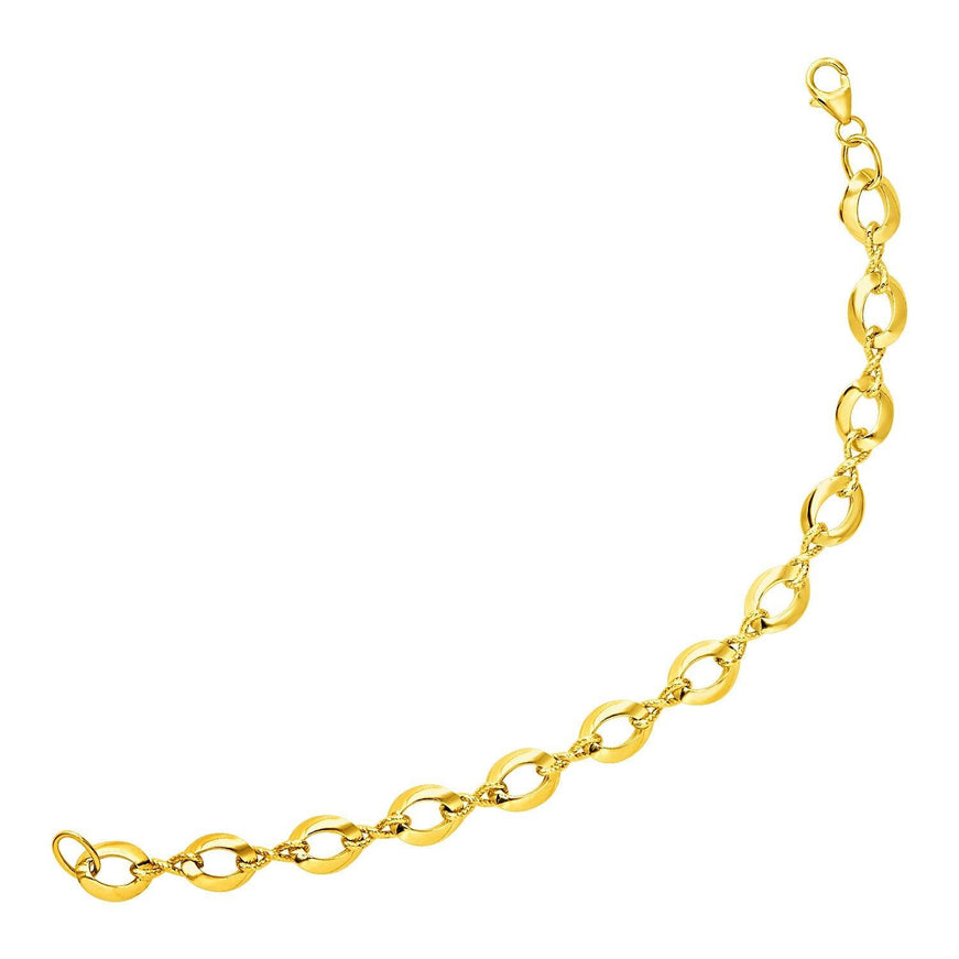 14k Yellow Gold Infinity Link Bracelet - Ellie Belle