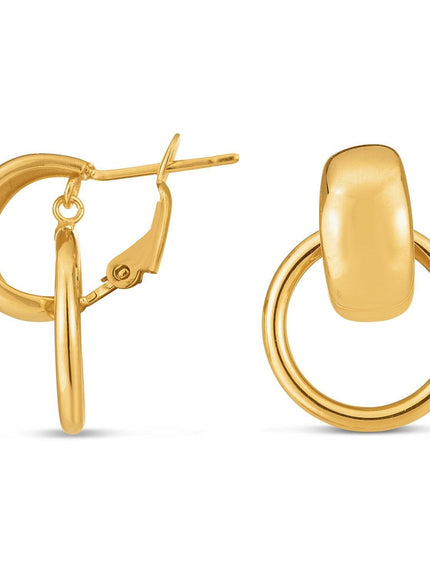 14k Yellow Gold Interlocking Omega Hoops - Ellie Belle