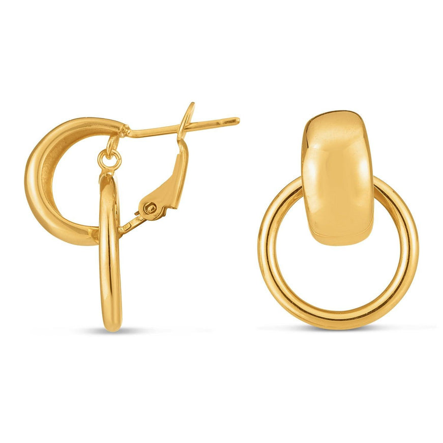 14k Yellow Gold Interlocking Omega Hoops - Ellie Belle