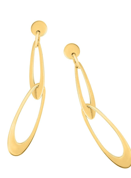 14k Yellow Gold Italian Oval Link Earrings - Ellie Belle