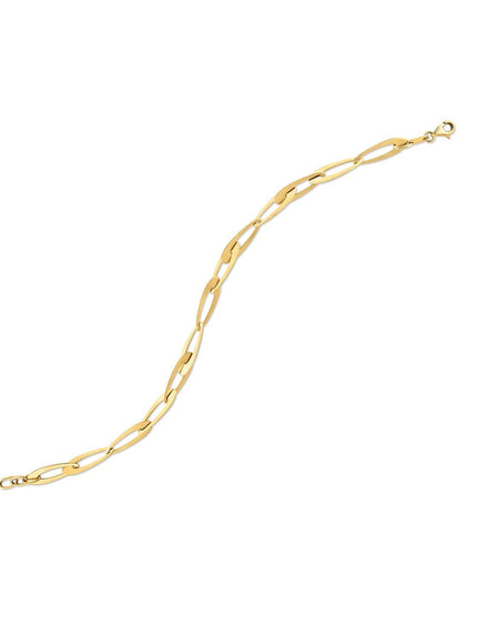 14k Yellow Gold Italian Oval Links Bracelet - Ellie Belle