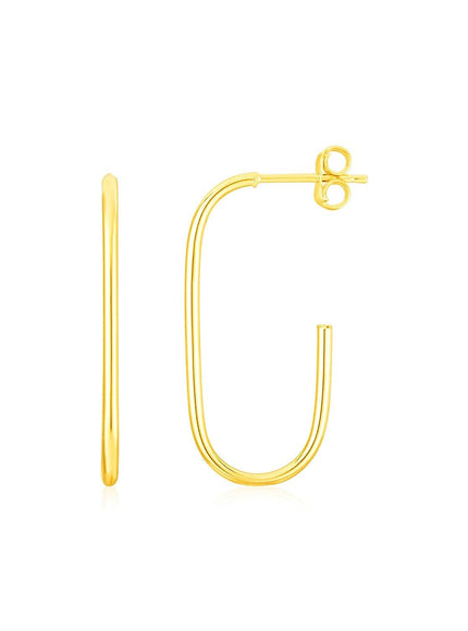 14K Yellow Gold J Hoop Earrings - Ellie Belle