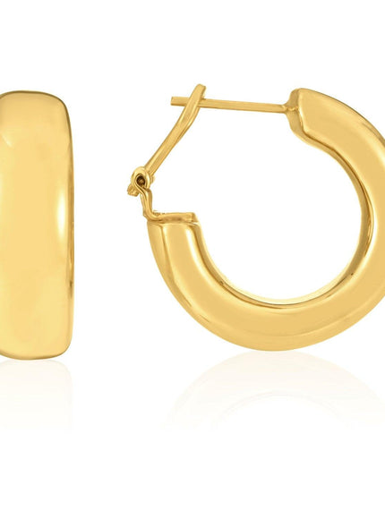 14k Yellow Gold Large Omega C Hoops - Ellie Belle