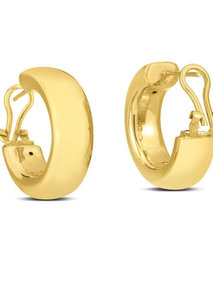 14k Yellow Gold Large Omega C Hoops - Ellie Belle