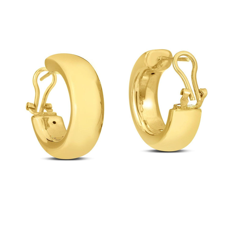 14k Yellow Gold Large Omega C Hoops - Ellie Belle