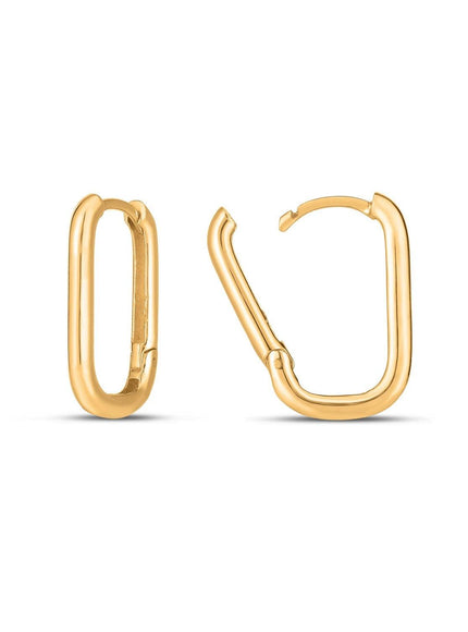 14k Yellow Gold Large Paperclip Huggies - Ellie Belle